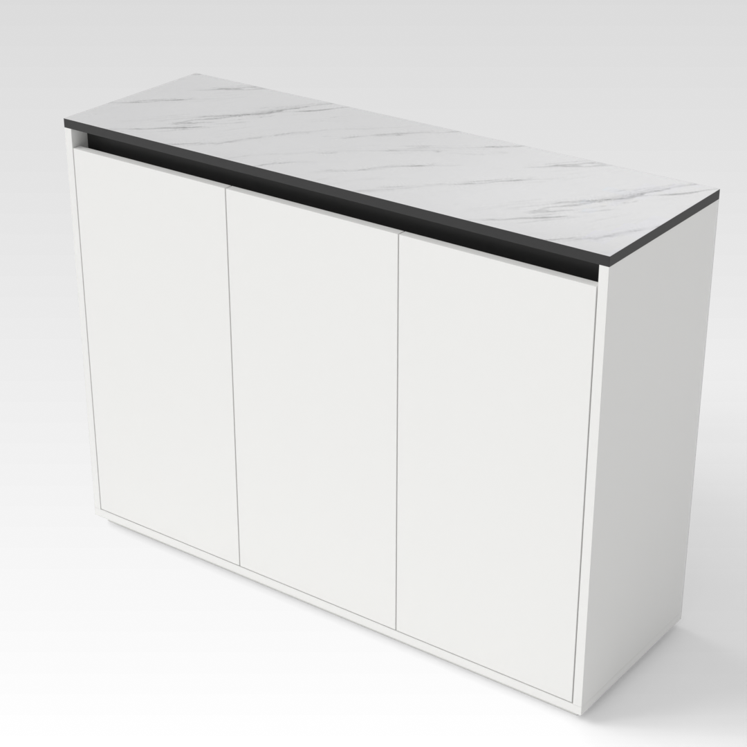 Warm White & Black Shoe Cabinet
