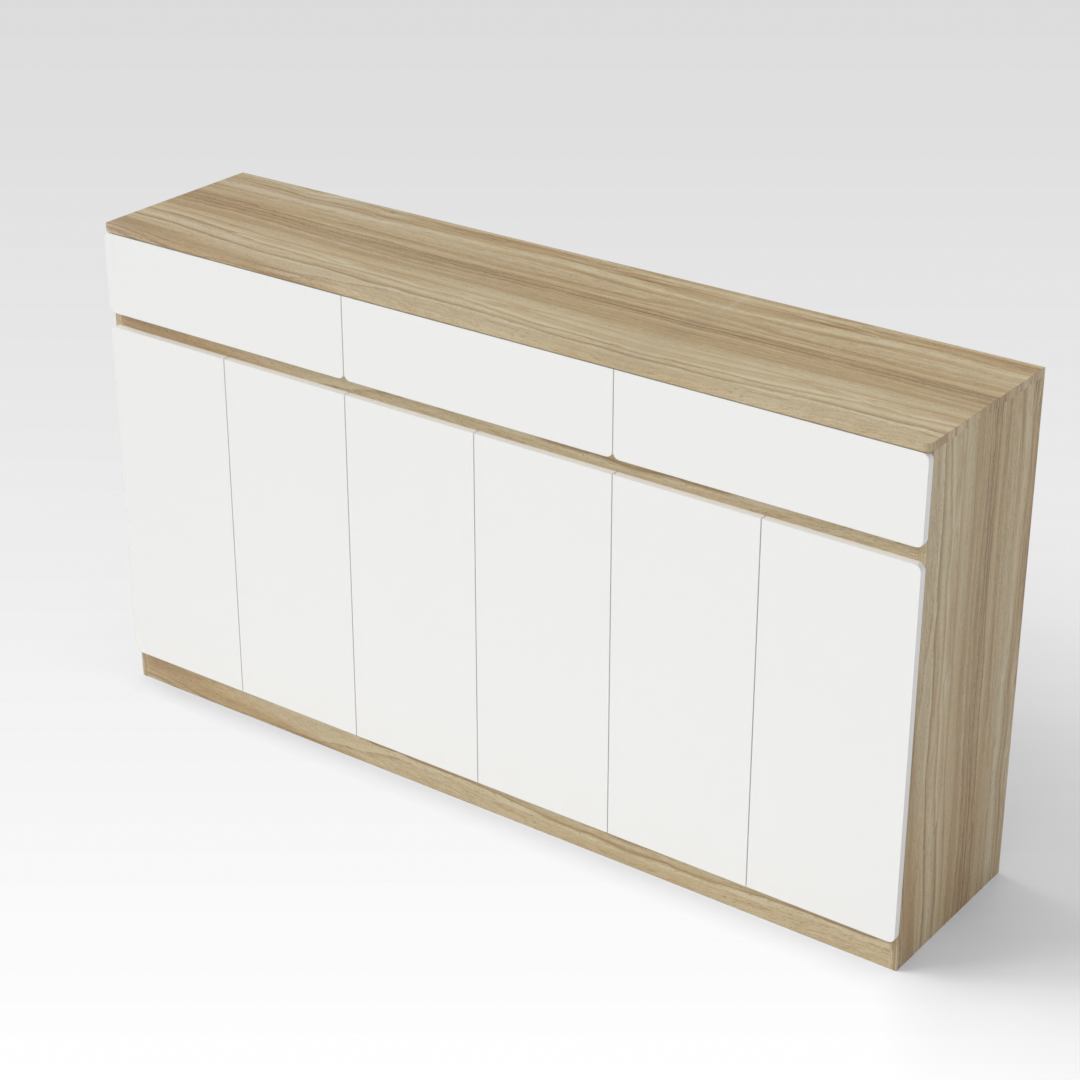 Country Oak & Warm White Shoe Cabinet