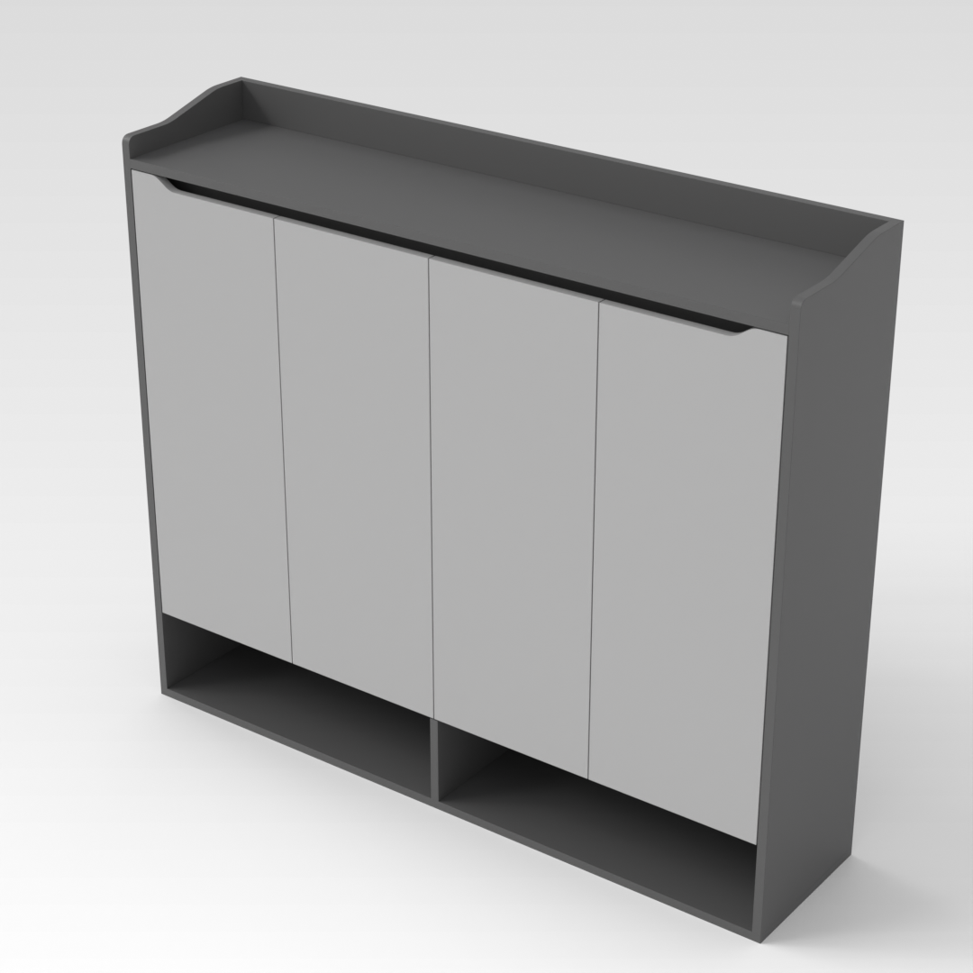 Sky Gray & Light Gray Shoe Cabinet