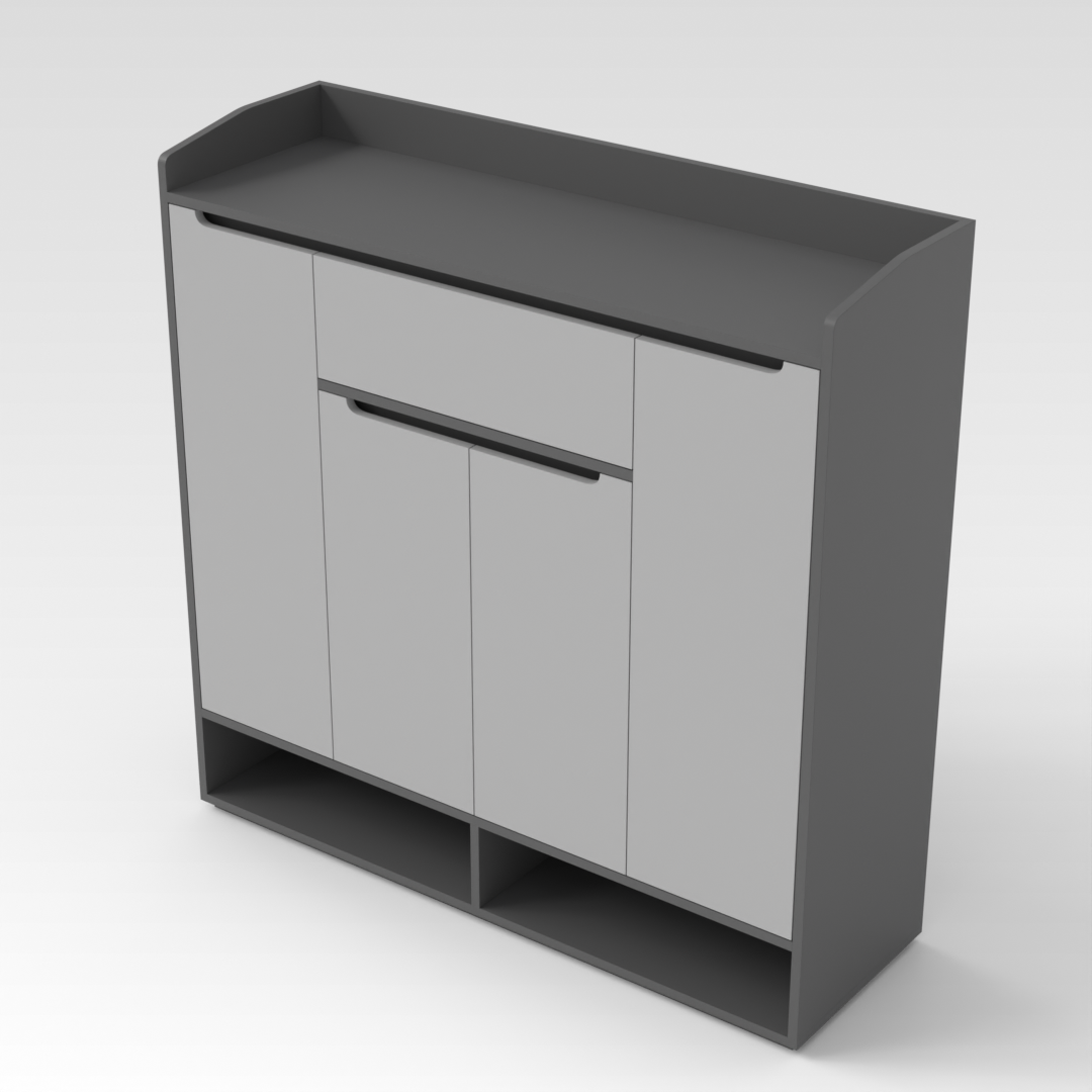 Sky Gray & Light Gray Shoe Cabinet