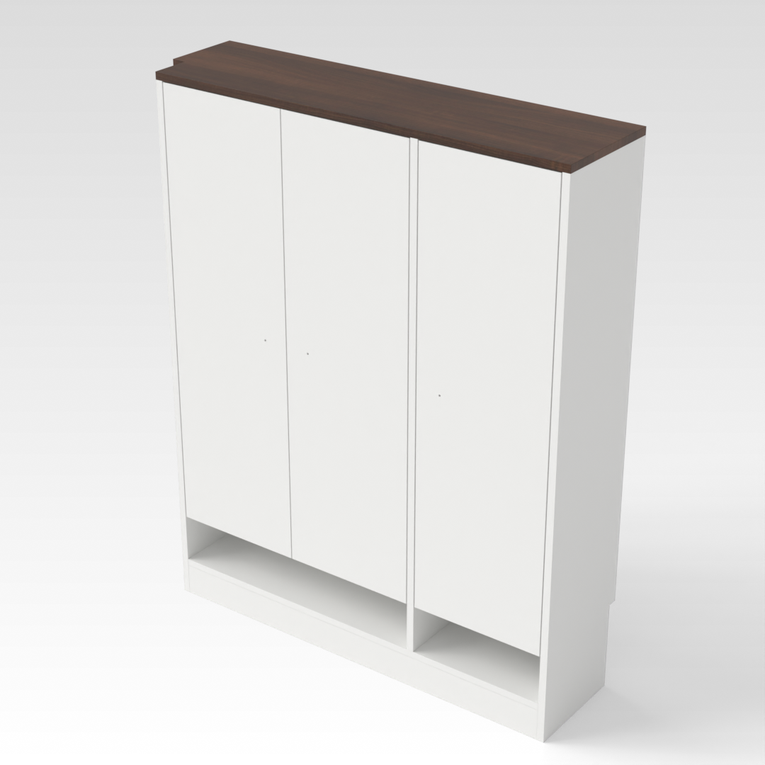 Prairie Oak & Warm White Shoe Cabinet