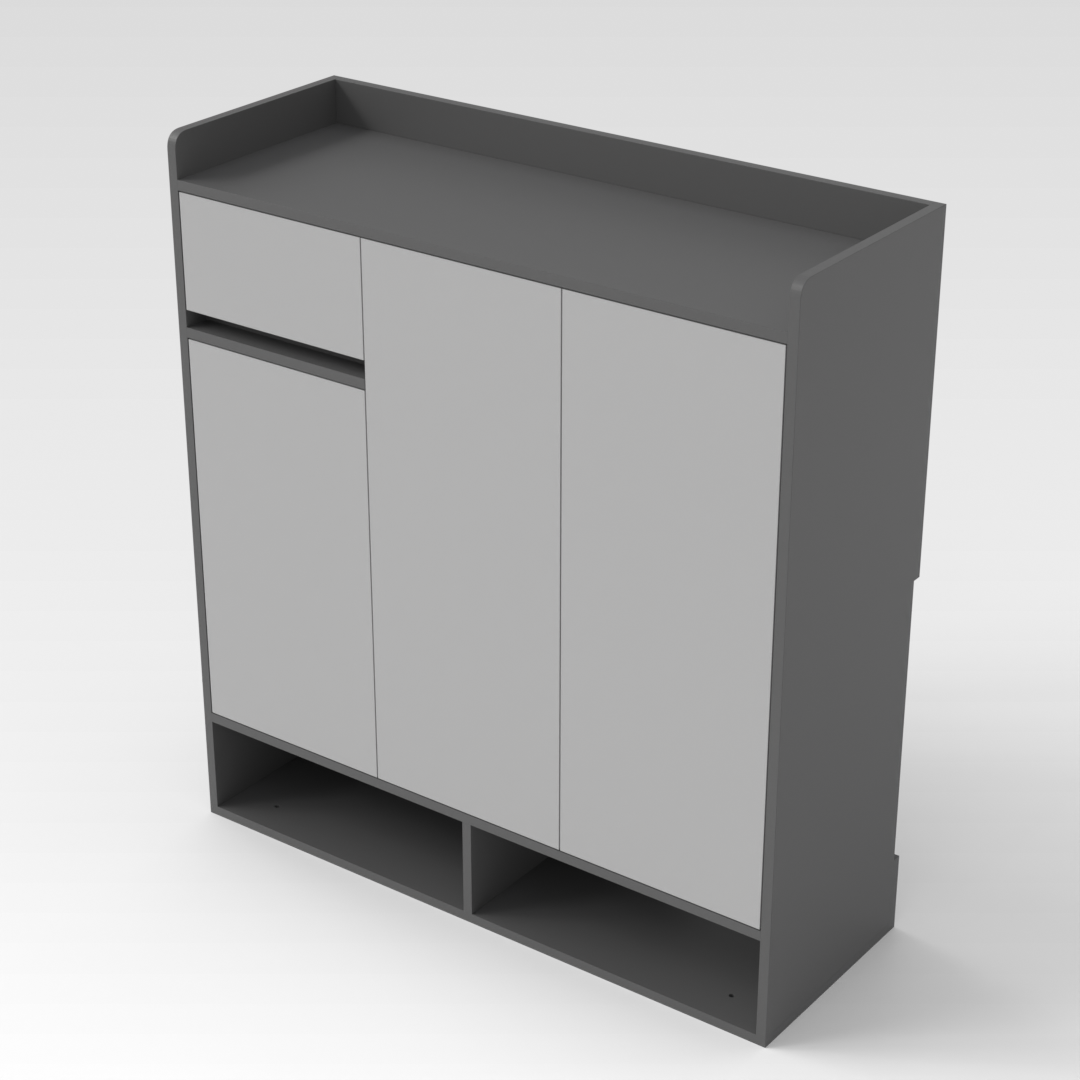 Sky Gray & Light Gray Shoe Cabinet