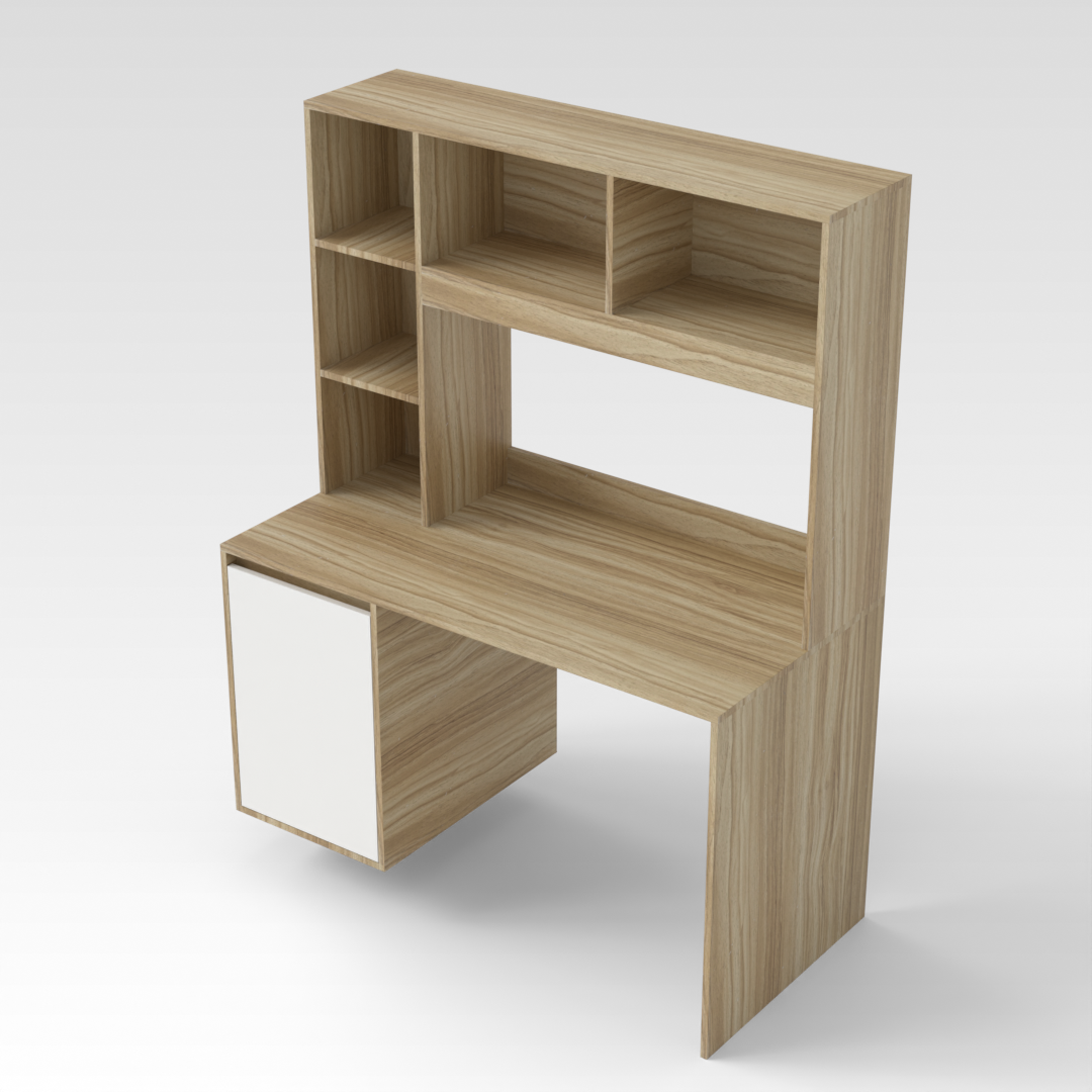 Country Oak & Warm White Desk