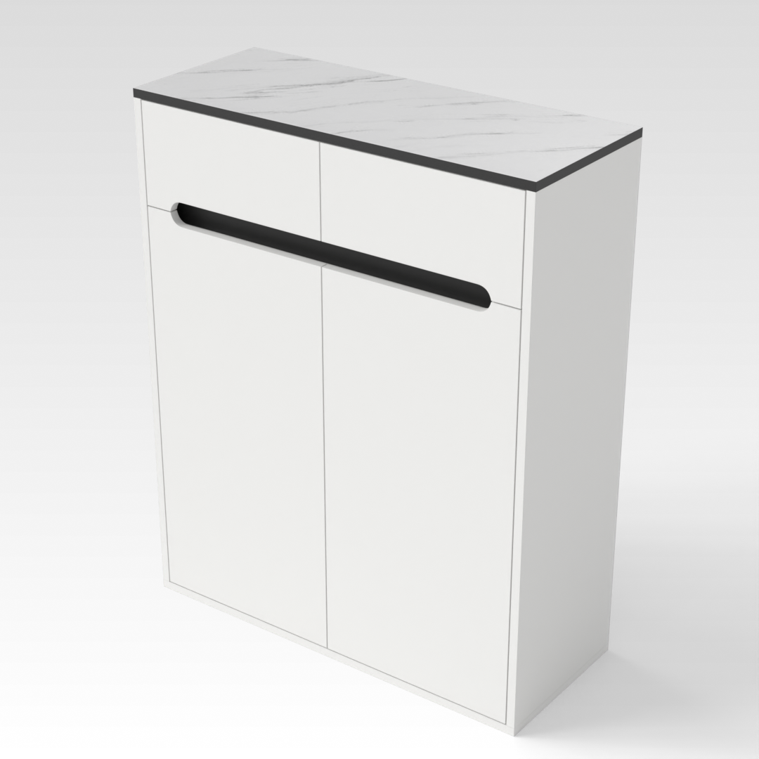 Warm White & Black Shoe Cabinet