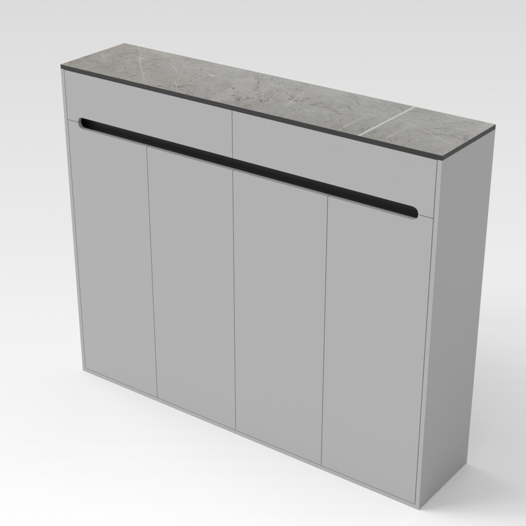 Light Gray & Brown Stone Shoe Cabinet