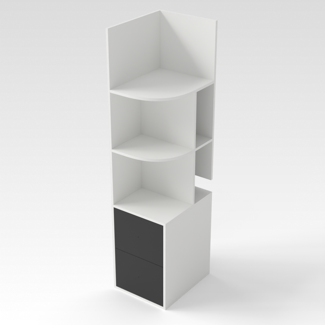 Warm White & Black Shoe Cabinet