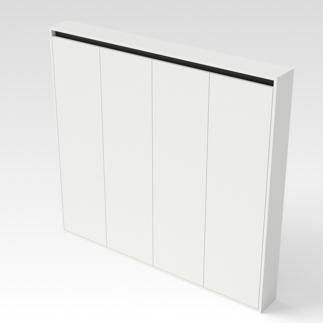 Warm White & Black Shoe Cabinet