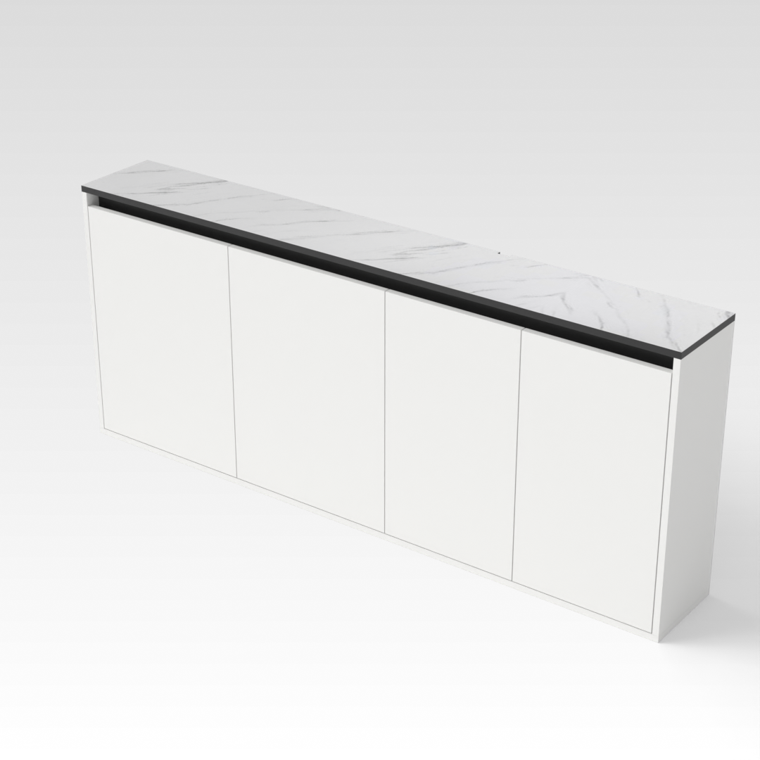Warm White & Black Shoe Cabinet