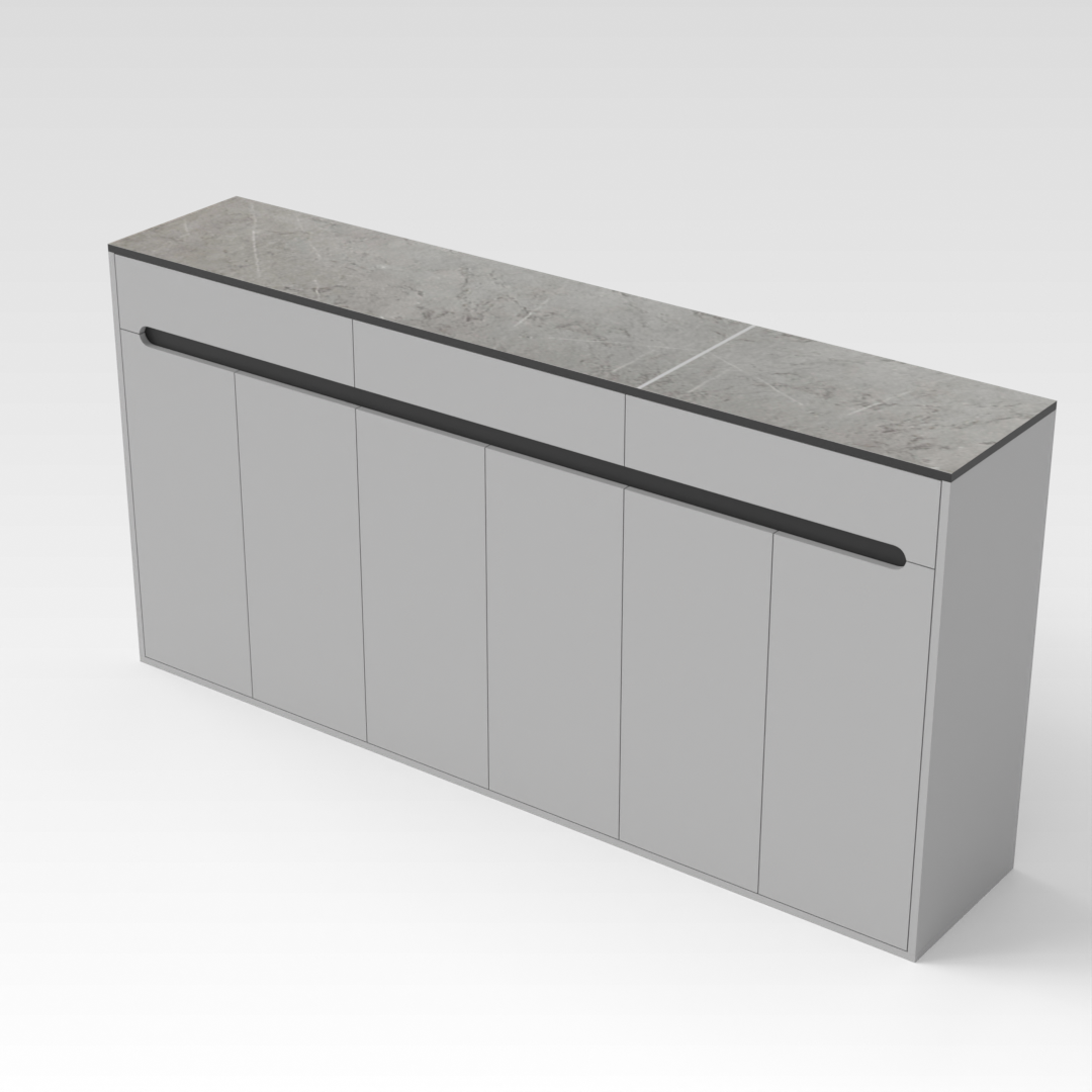 Light Gray & Black Shoe Cabinet