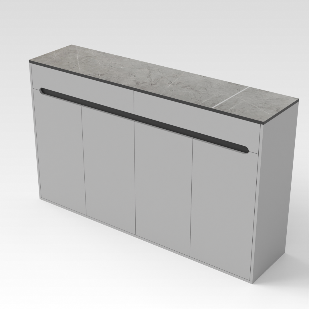 Light Gray & Black Shoe Cabinet