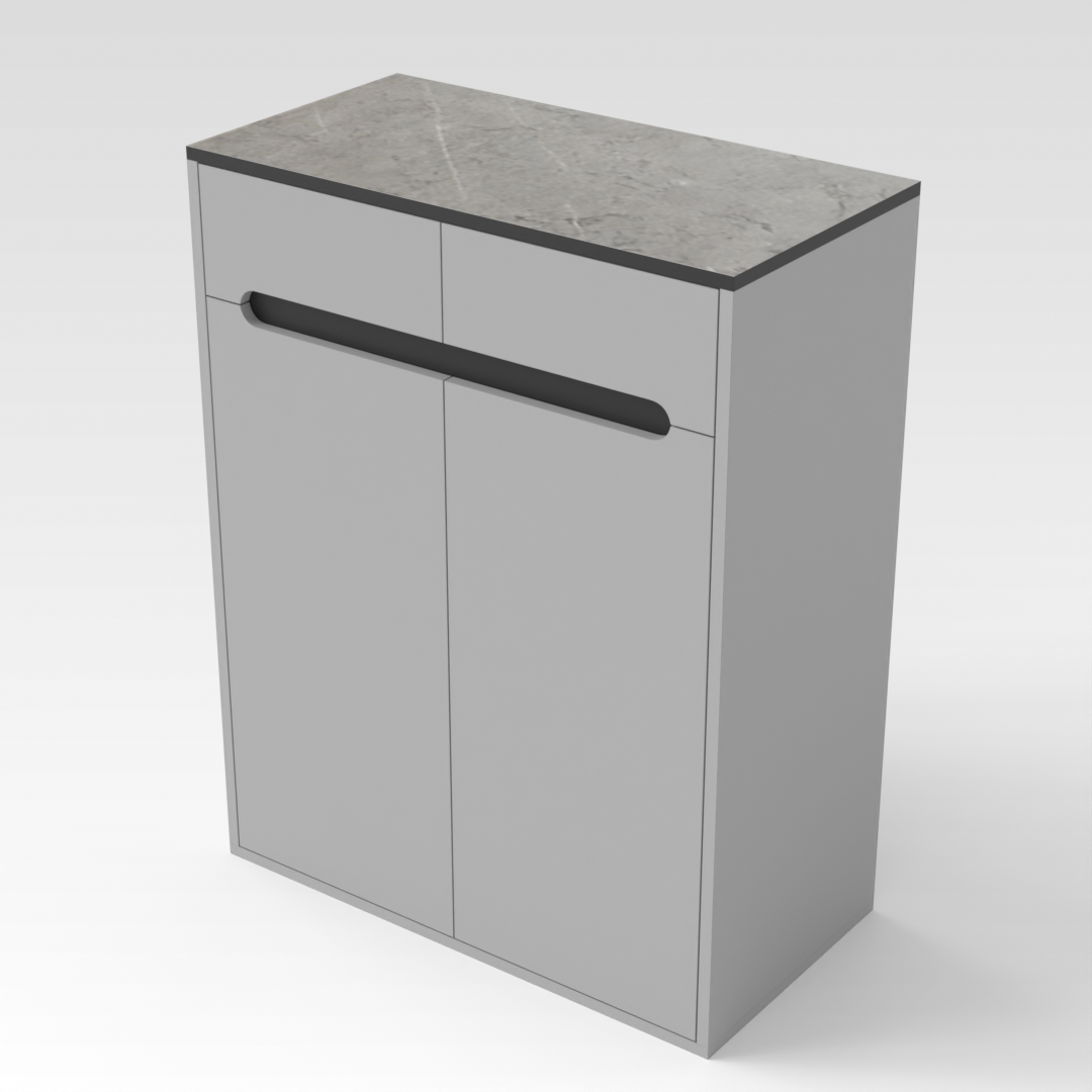 Light Gray & Black Shoe Cabinet