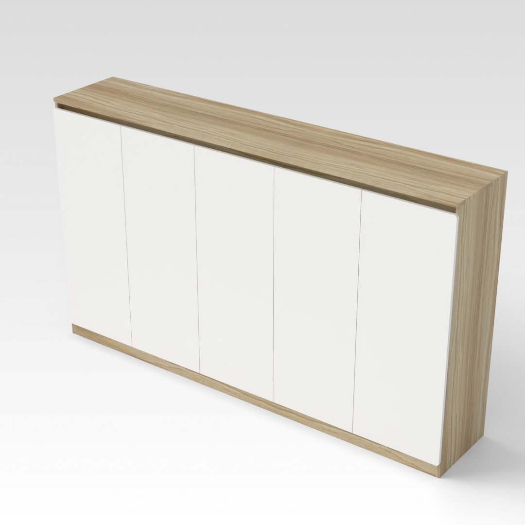 Country Oak & Warm White Shoe Cabinet