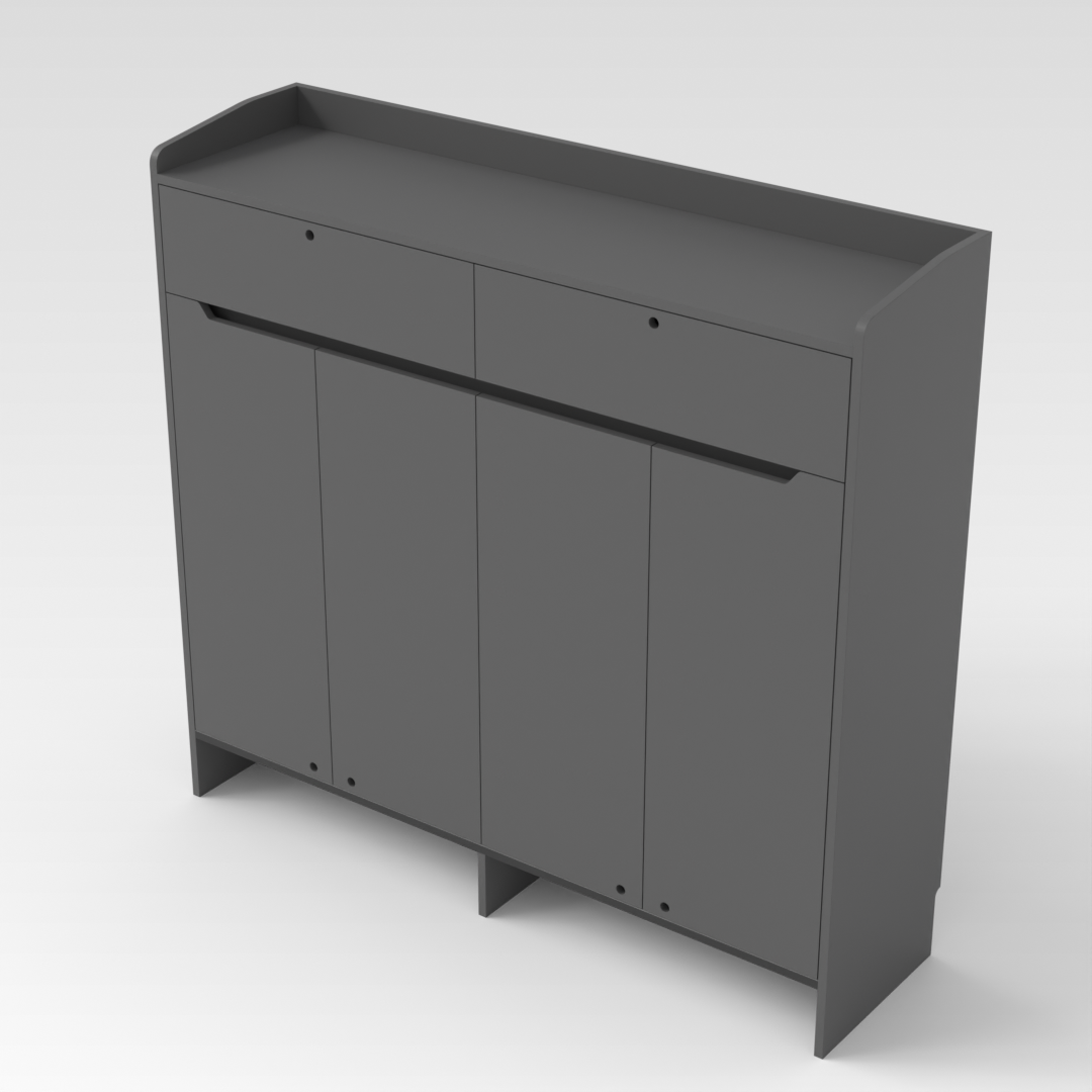 Sky Gray & Light Gray Shoe Cabinet