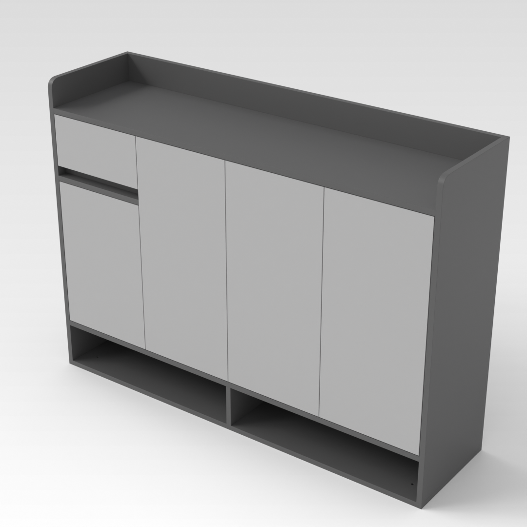 Sky Gray & Light Gray Shoe Cabinet
