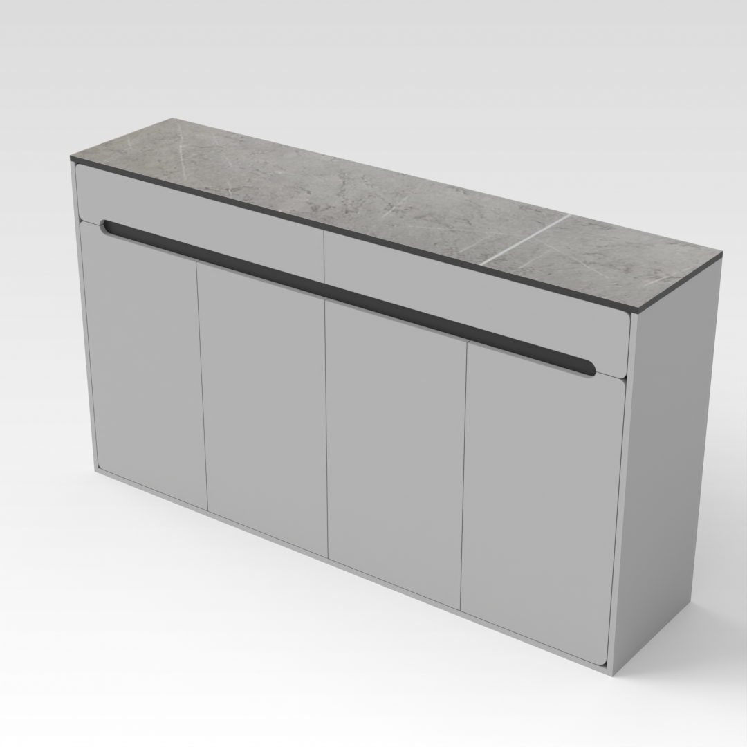 Light Gray & Brown Stone Grain Shoe Cabinet