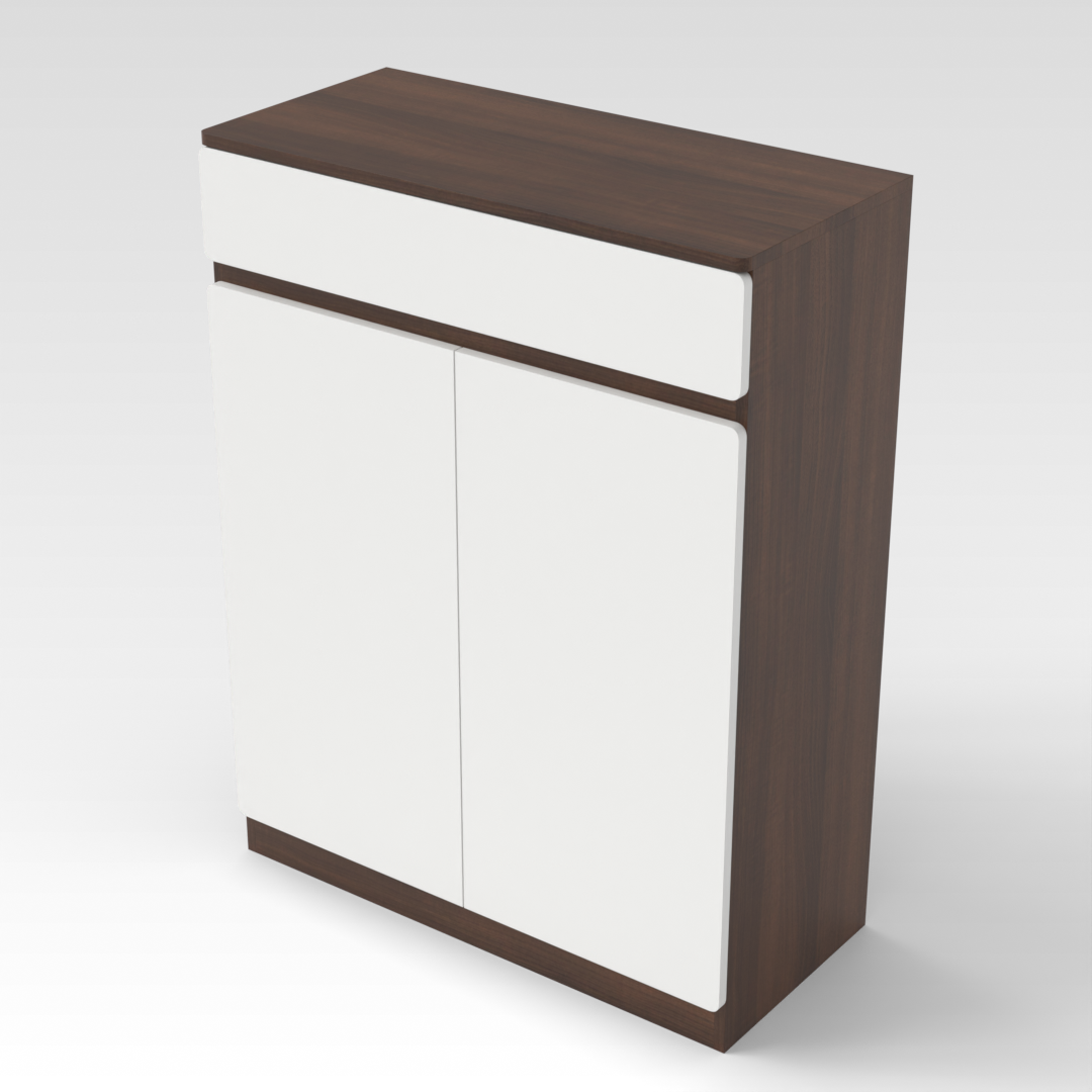 Prairie Oak & Warm White Shoe Cabinet