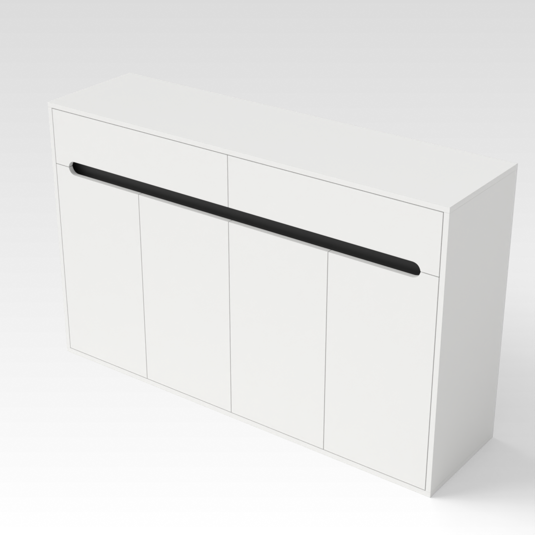 Warm White & Black Shoe Cabinet