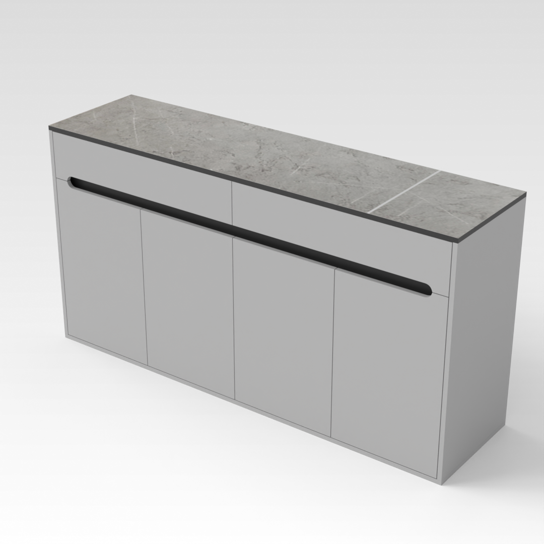 Light Gray & Black Shoe Cabinet