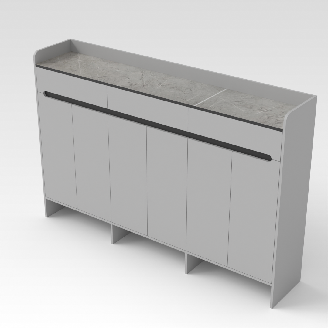 Light Gray & Black Shoe Cabinet