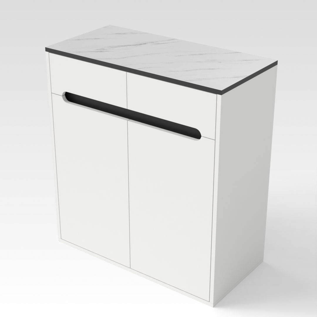 Warm White & Black Shoe Cabinet