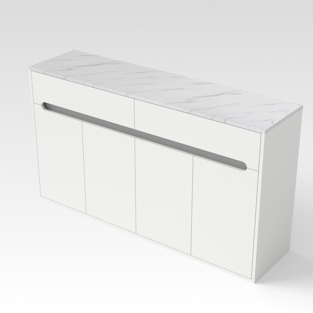 Warm White & Light Gray Shoe Cabinet