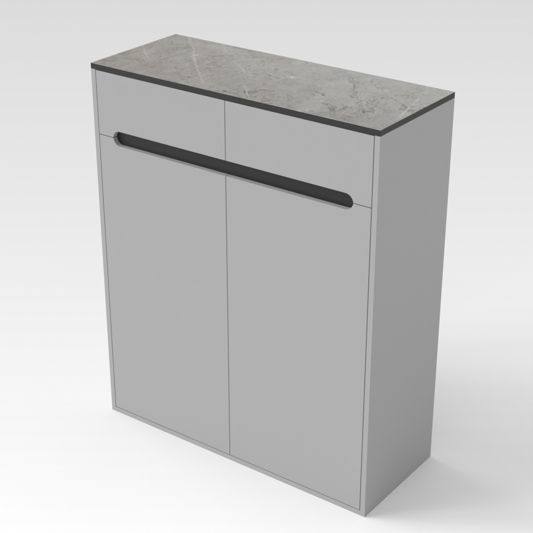 Light Gray & Black Shoe Cabinet