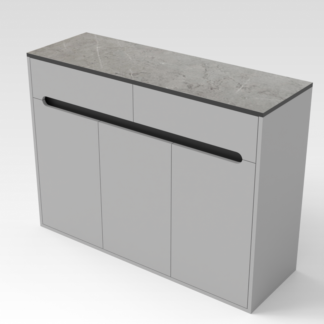 Light Gray & Black Shoe Cabinet