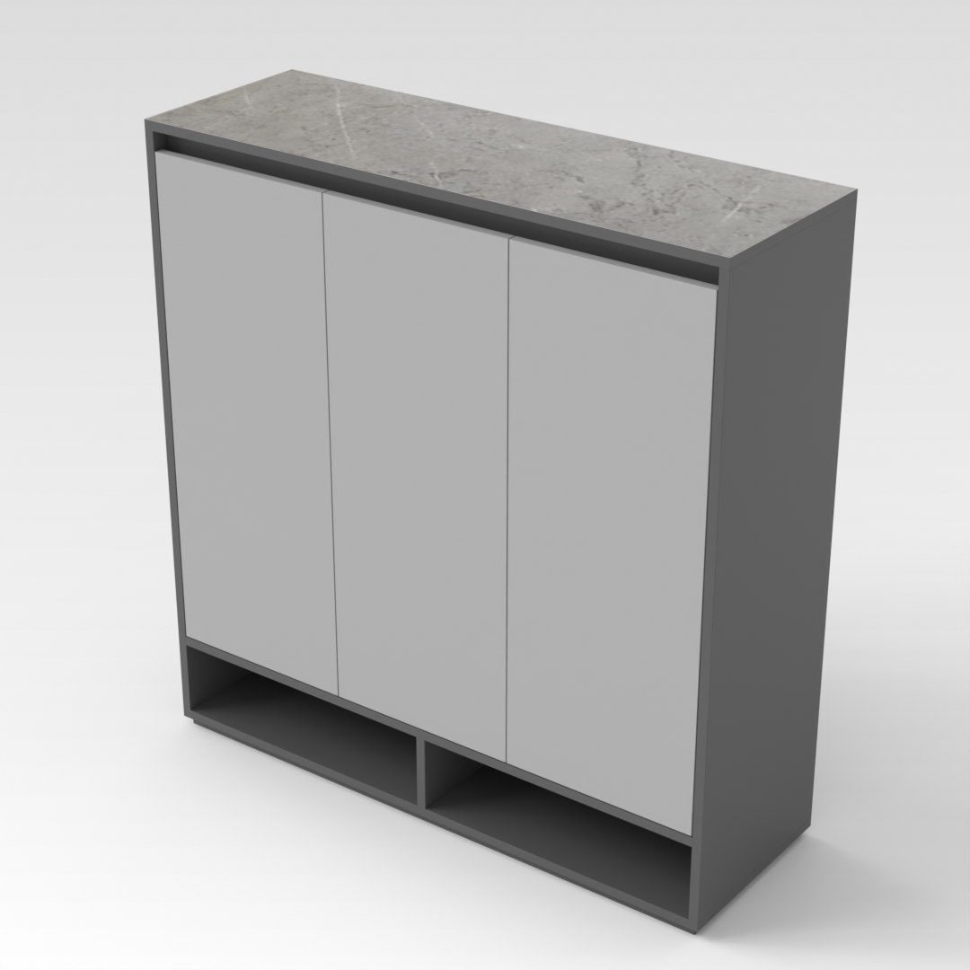 Sky Gray & Light Gray Shoe Cabinet