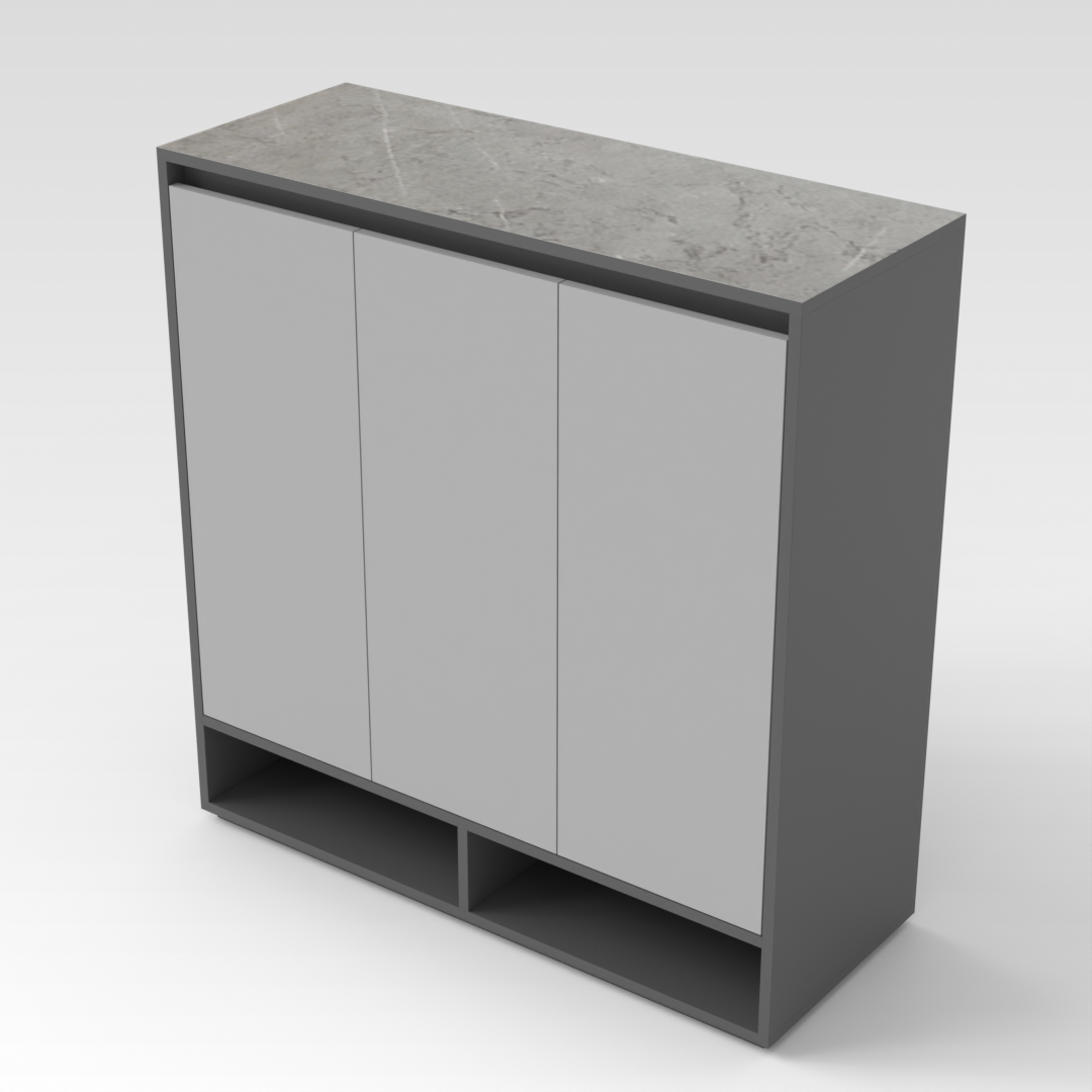 Sky Gray & Light Gray Shoe Cabinet