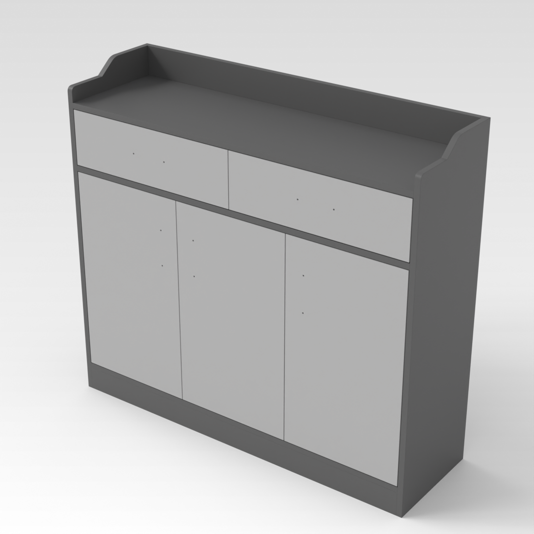 Sky Gray & Light Gray Shoe Cabinet