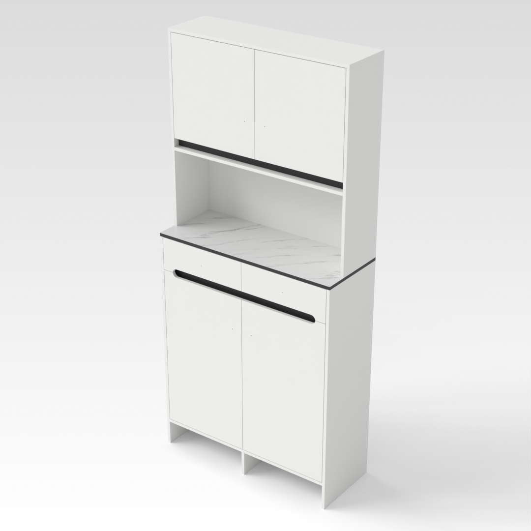 Warm White & Black Shoe Cabinet