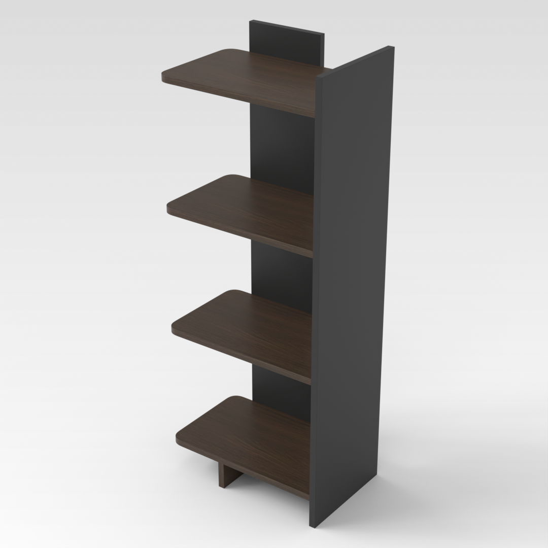 Amber Walnut & Black Bookshelf