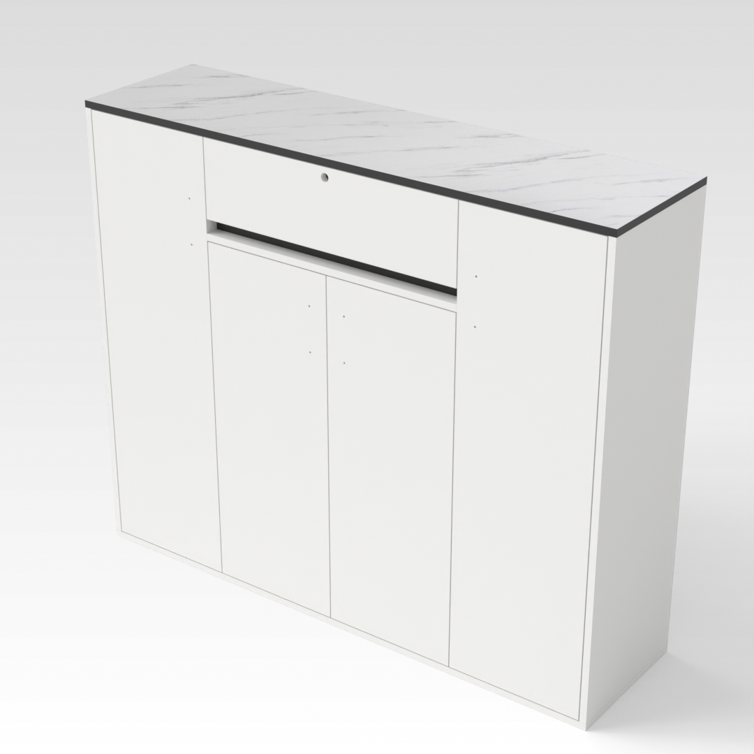 Warm White & Black Shoe Cabinet