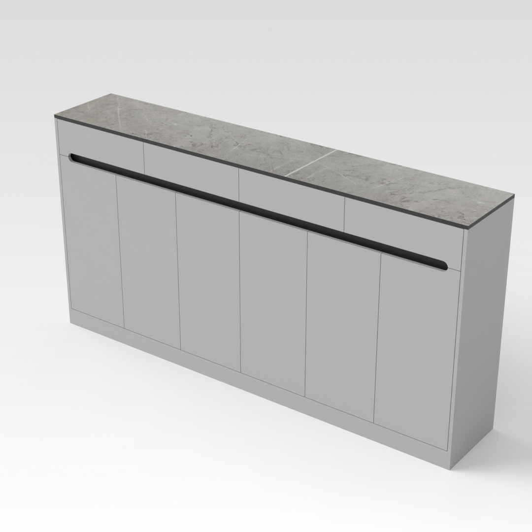 Light Gray & Black Shoe Cabinet