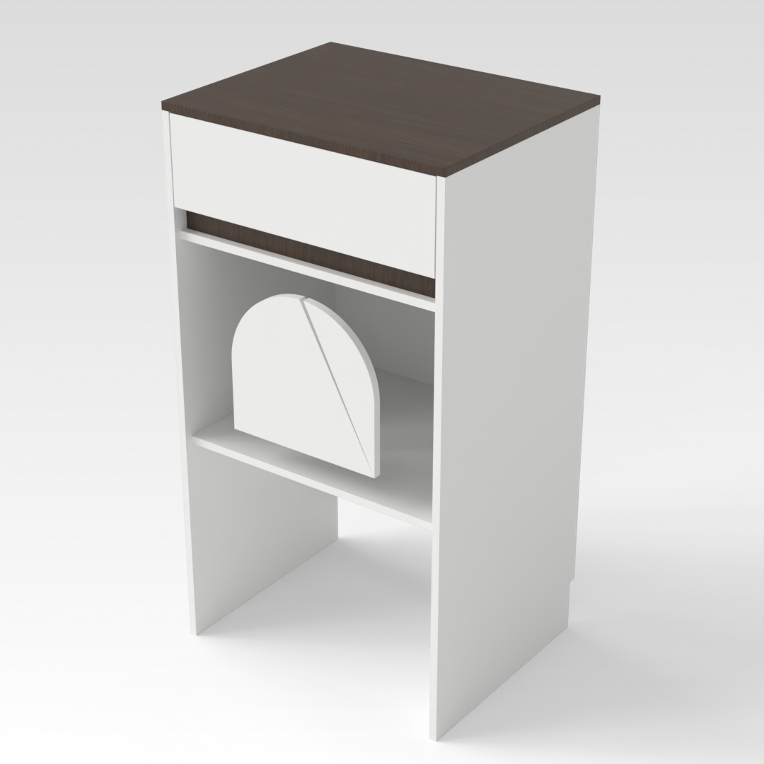 Warm White & Amber Walnut Sideboard