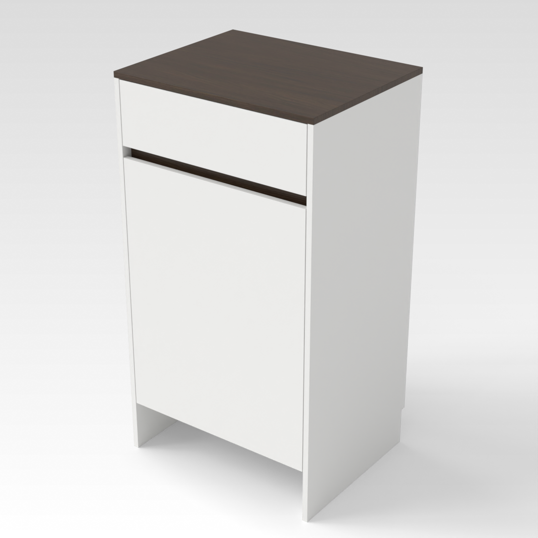 Warm White & Amber Walnut Sideboard
