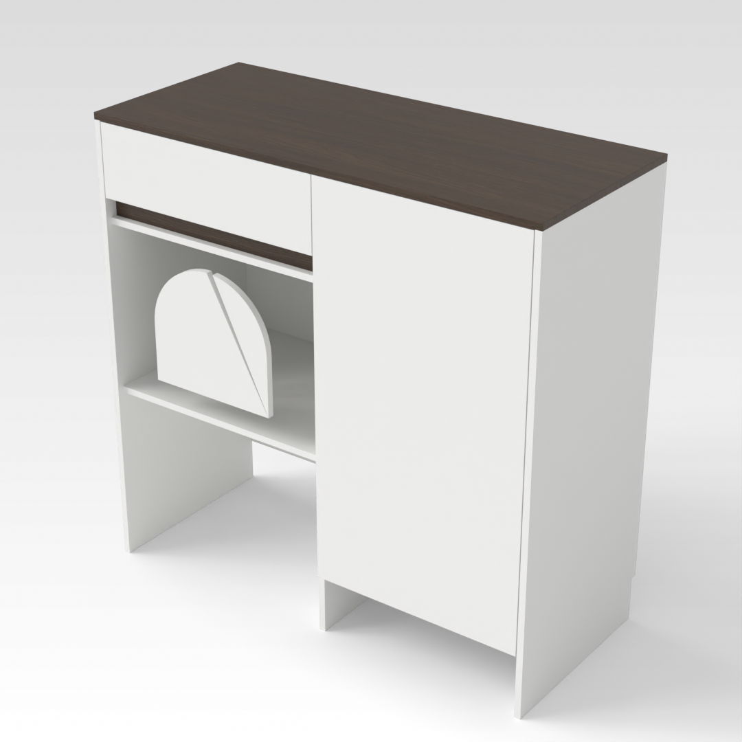 Warm White & Amber Walnut Sideboard
