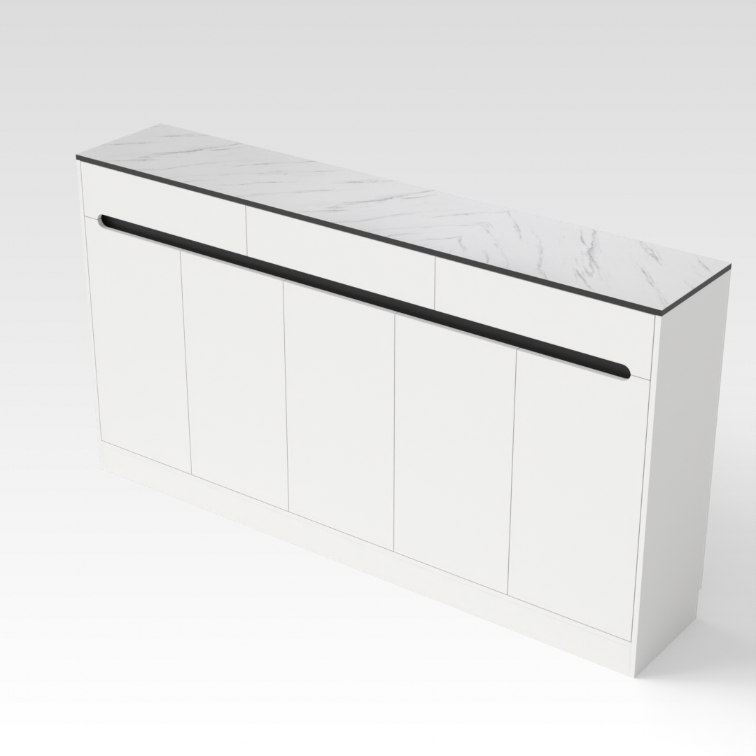 Warm White & Black Shoe Cabinet