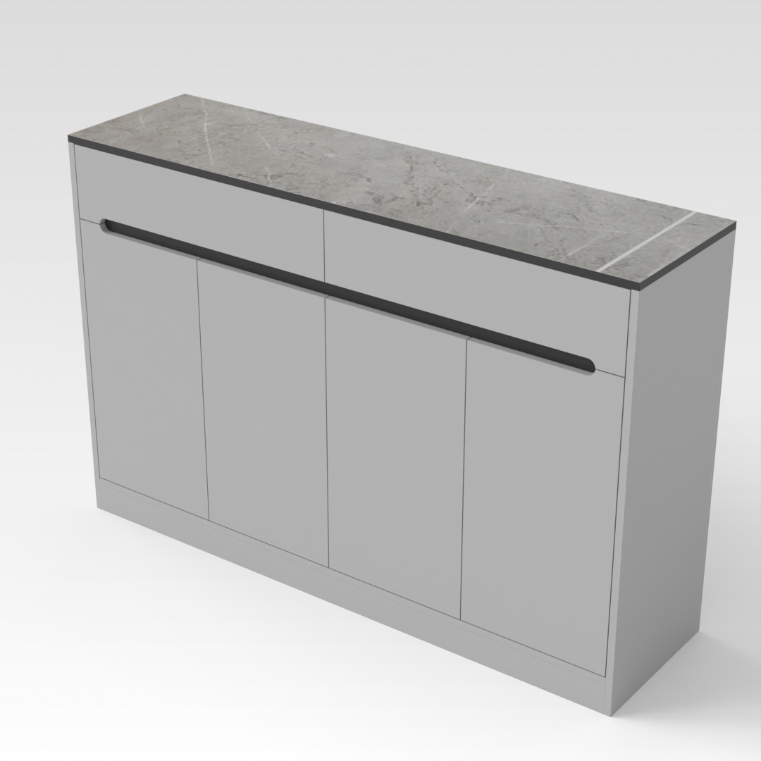 Light Gray & Black Shoe Cabinet
