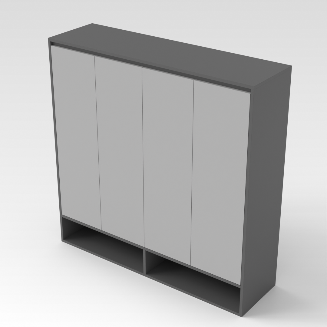 Sky Gray & Light Gray Shoe Cabinet