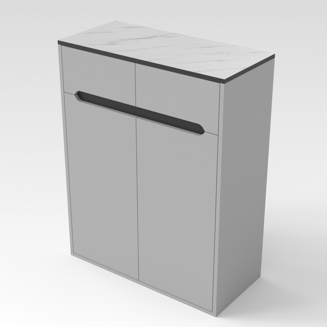 Light Gray & Black Shoe Cabinet