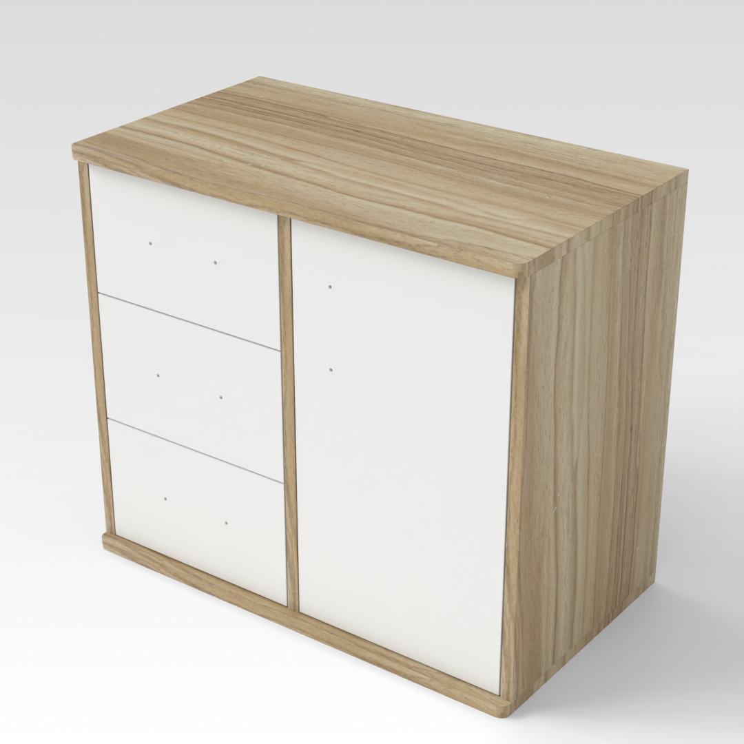 Country Oak & Warm White Dresser