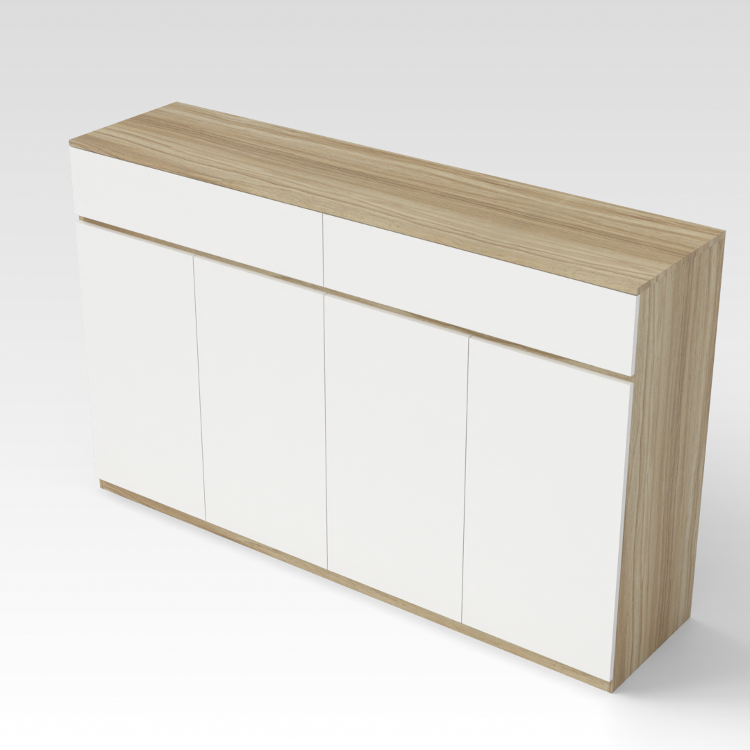 Country Oak & Warm White Dresser