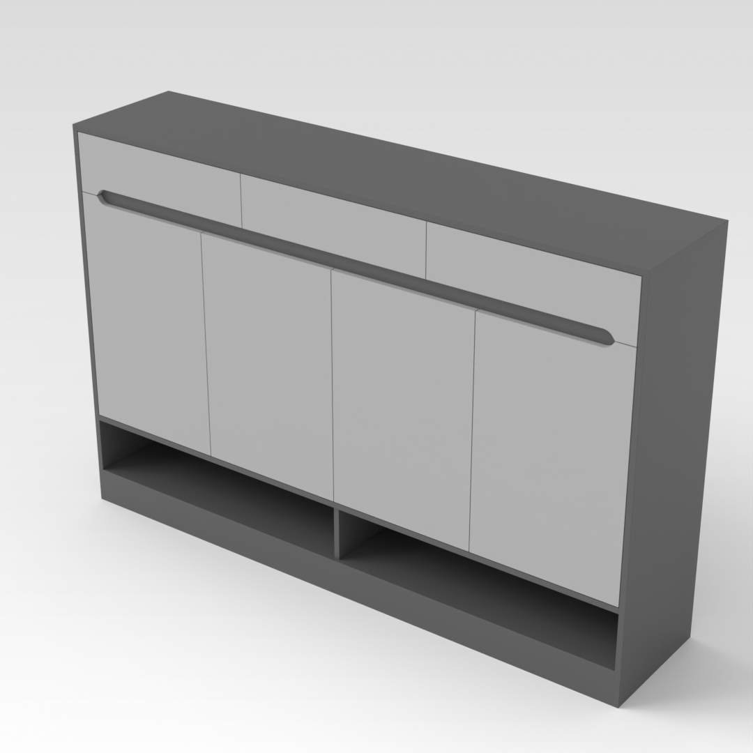 Sky Gray & Light Gray Shoe Cabinet