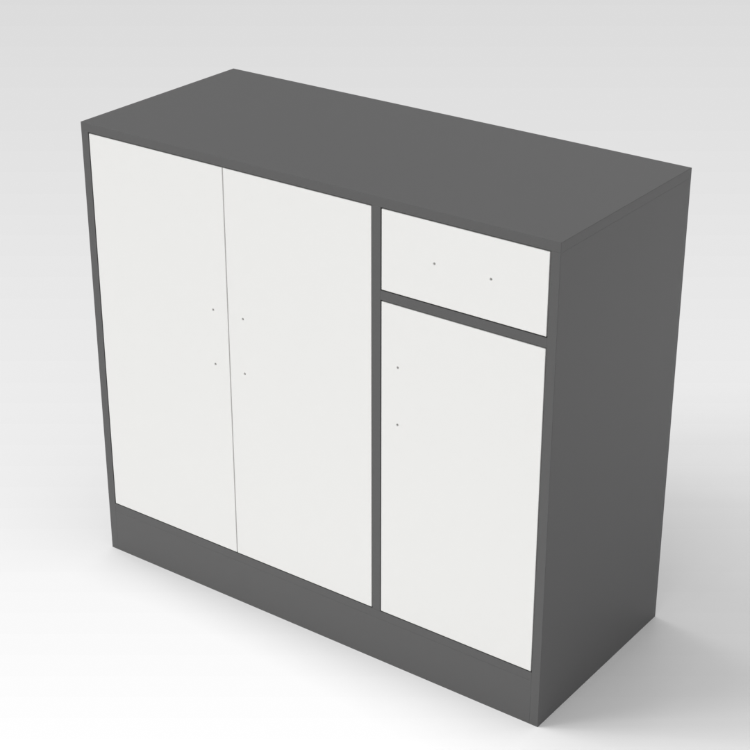 Sky Gray & Warm White Shoe Cabinet