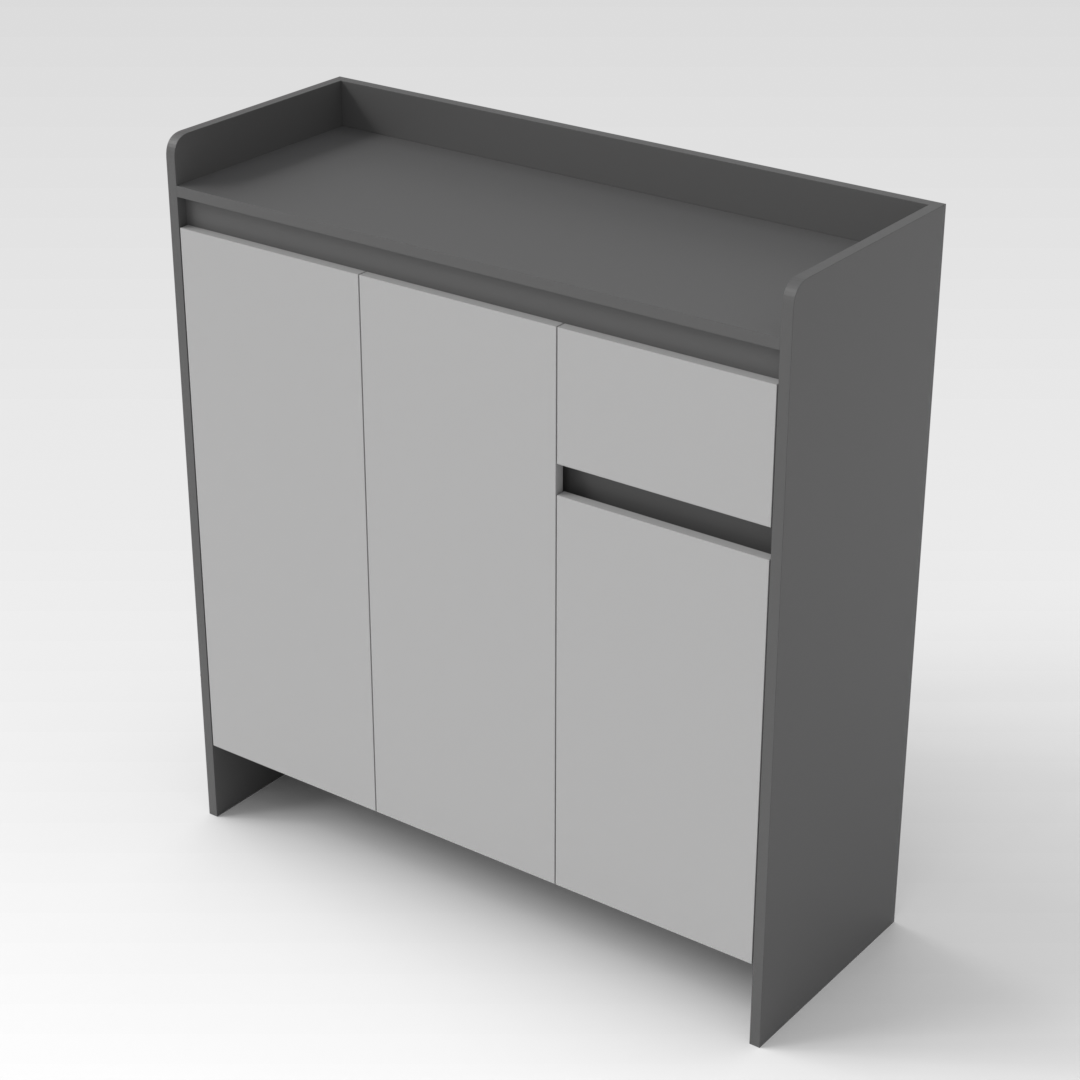Sky Gray & Light Gray Shoe Cabinet