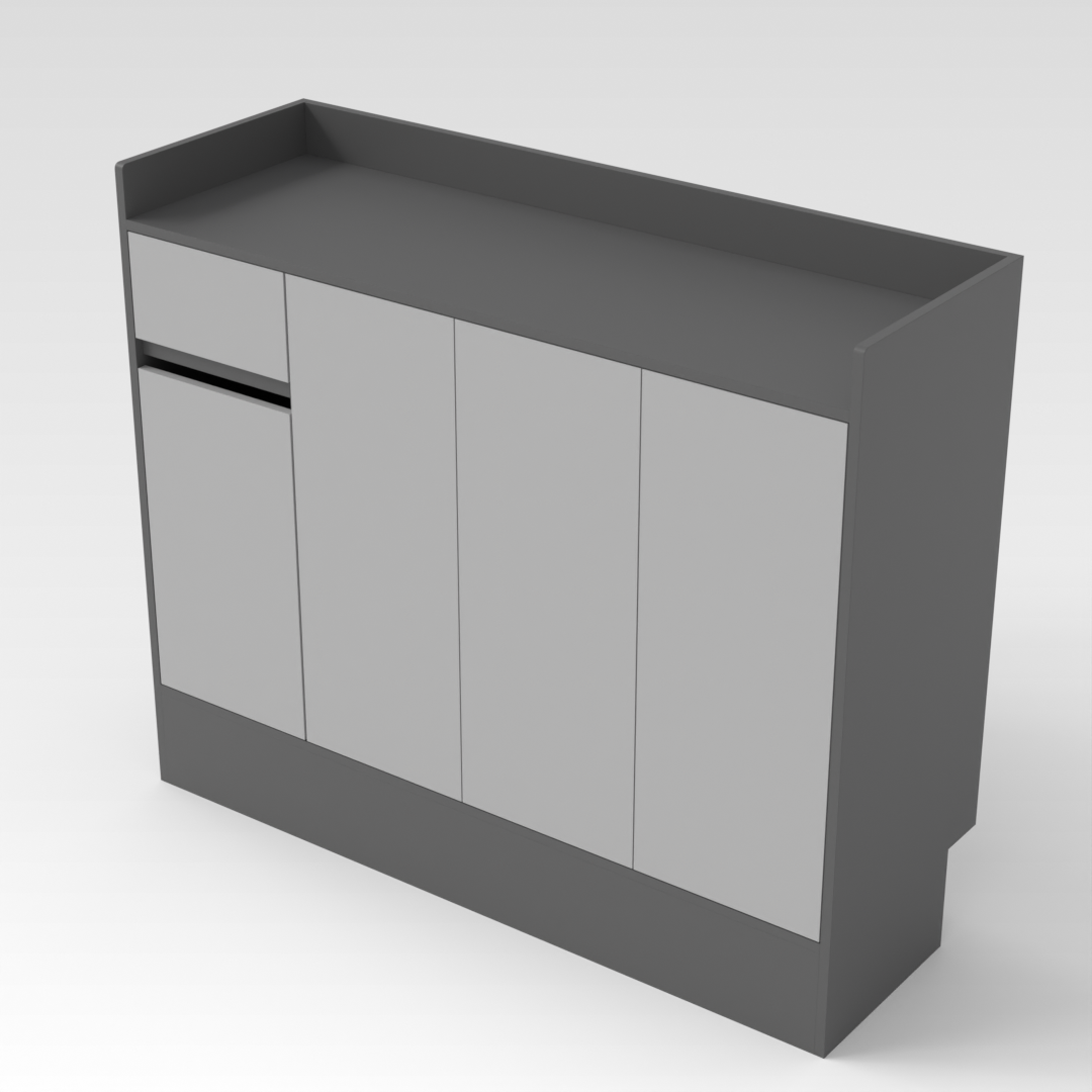 Sky Gray & Light Gray Shoe Cabinet