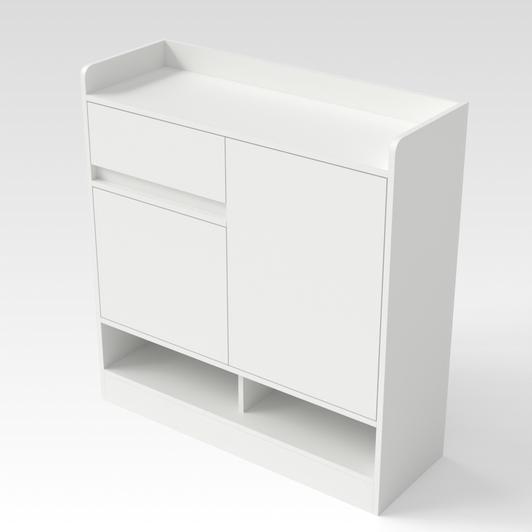 Warm White Shoe Cabinet
