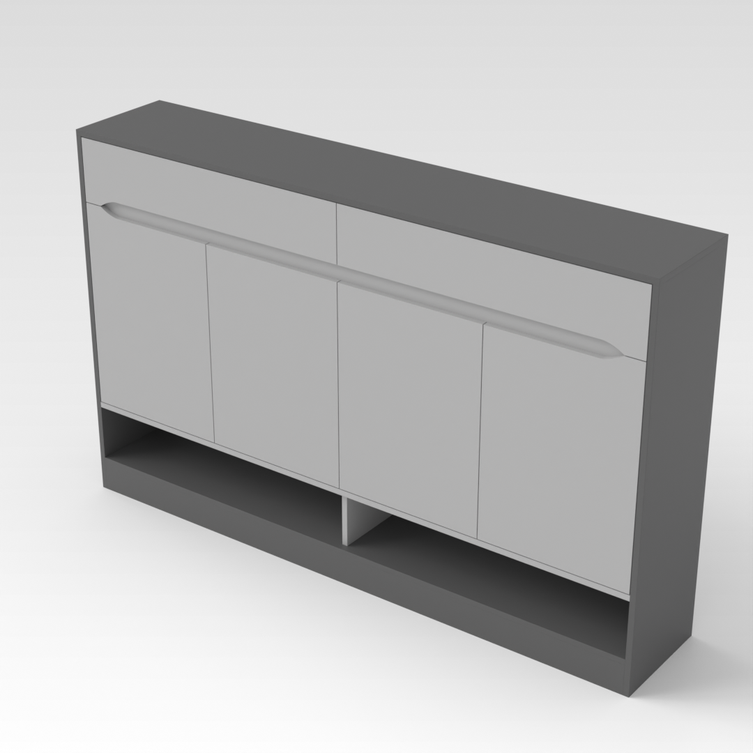 Sky Gray & Light Gray Shoe Cabinet