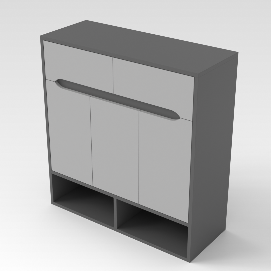 Sky Gray & Light Gray Shoe Cabinet